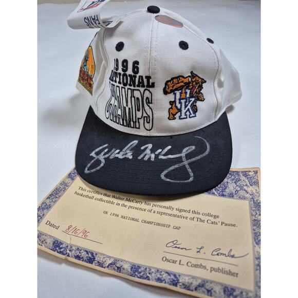 Vintage 1996 Kentucky Wildcats The Game SnapBack Hat Signed Walter Mccarty Coa - Picture 2 of 6